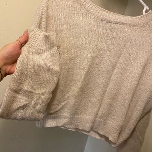 White cute and cozy sweater.